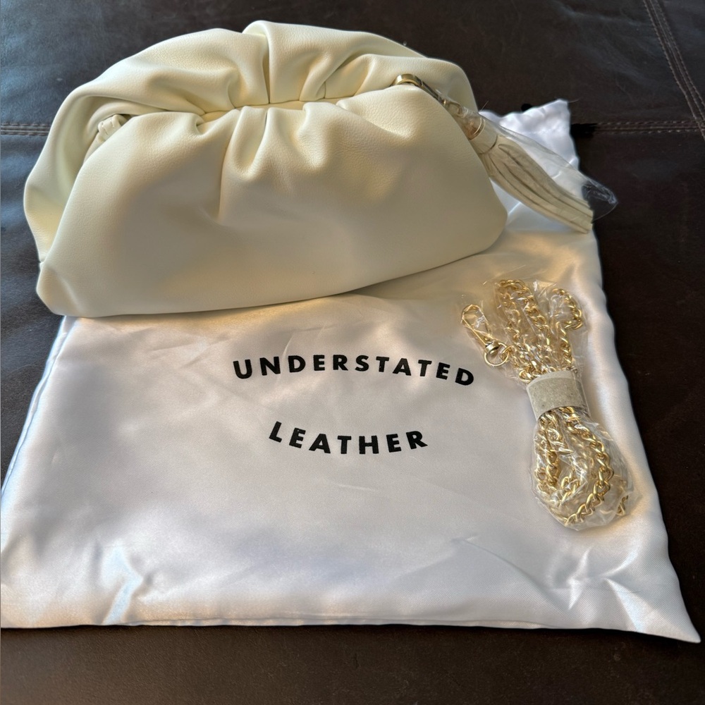 Understated Leather Cream Bag-NWOT